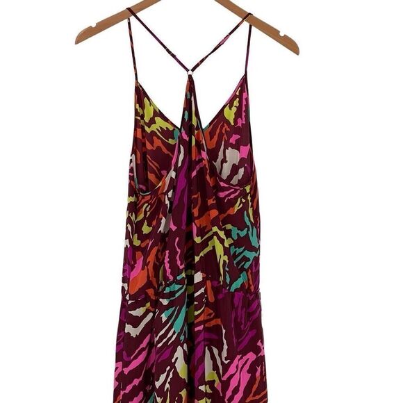 Amanda Uprichard 100% Silk Sleeveless Maxi Dress Animal Print Large Multi Color - Picture 5 of 8
